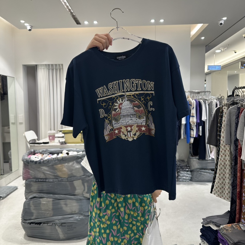 COMBO韓國直郵㊣女裝新款熱賣休閑25春夏推薦真品時尚人氣T恤COM_BOT恤圖色2