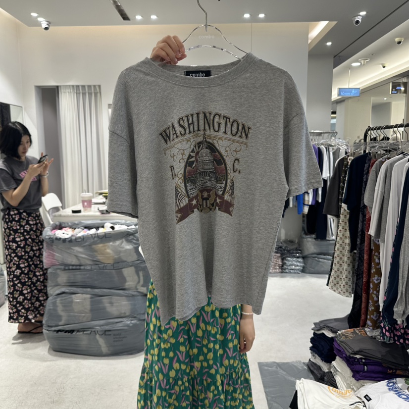 COMBO韓國直郵㊣女裝新款熱賣休閑25春夏推薦真品時尚人氣T恤COM_BOT恤圖色3