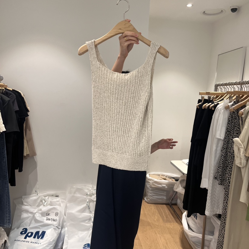 OUR-A韓國直郵㊣女士新款真品25春夏人氣推薦吊帶背心亞麻OUR-A吊帶/背心