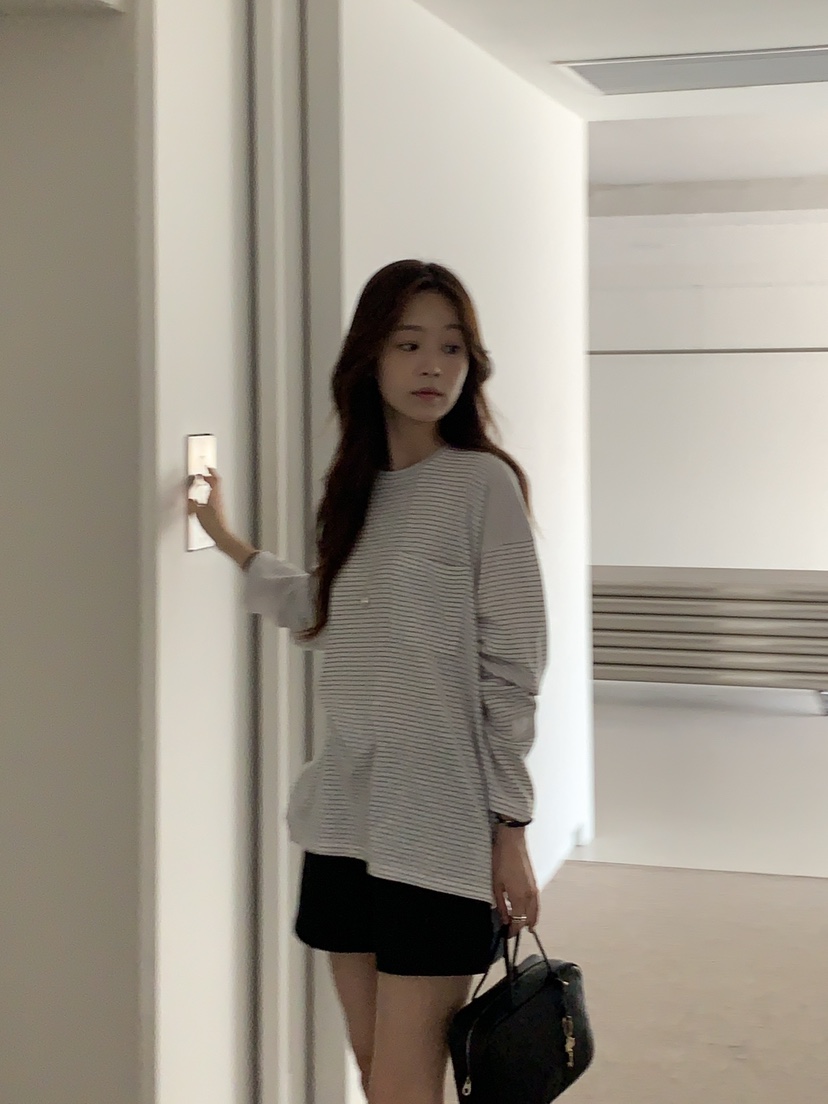 BAKING POWDER東大門㊣直郵女裝新品推薦休閑人氣長袖T恤口袋BAKING POWDER長袖T恤