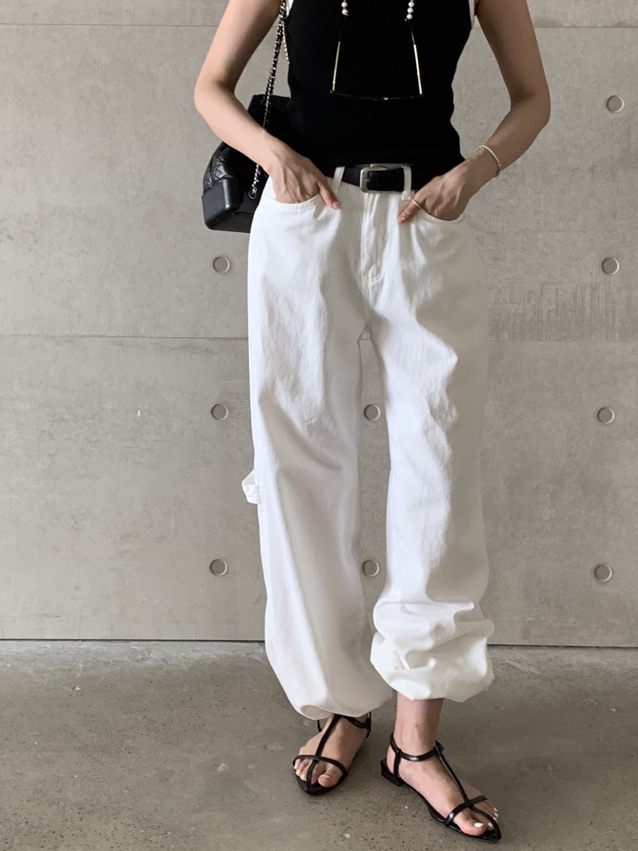 DAVICHI韓國代購㊣女士新款時尚職業熱賣25春夏休閑褲含隨機腰帶DAVICHI休閑褲圖色1