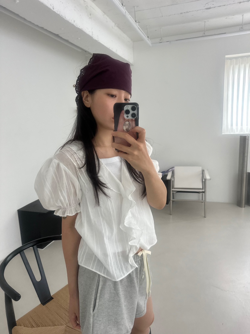 MURS東大門㊣直郵女裝新品熱賣時尚25春夏人氣真品襯衫蕾絲衫MURS襯衫/蕾絲衫