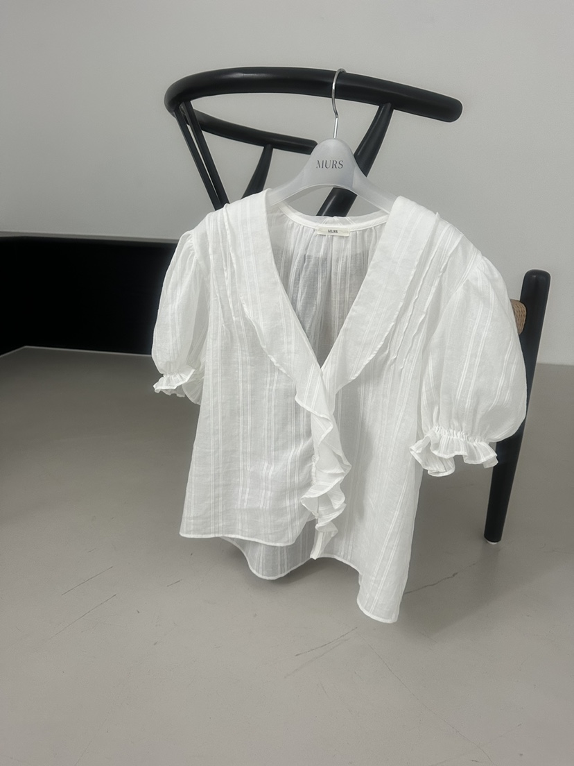 MURS東大門㊣直郵女裝新品熱賣時尚25春夏人氣真品襯衫蕾絲衫MURS襯衫/蕾絲衫