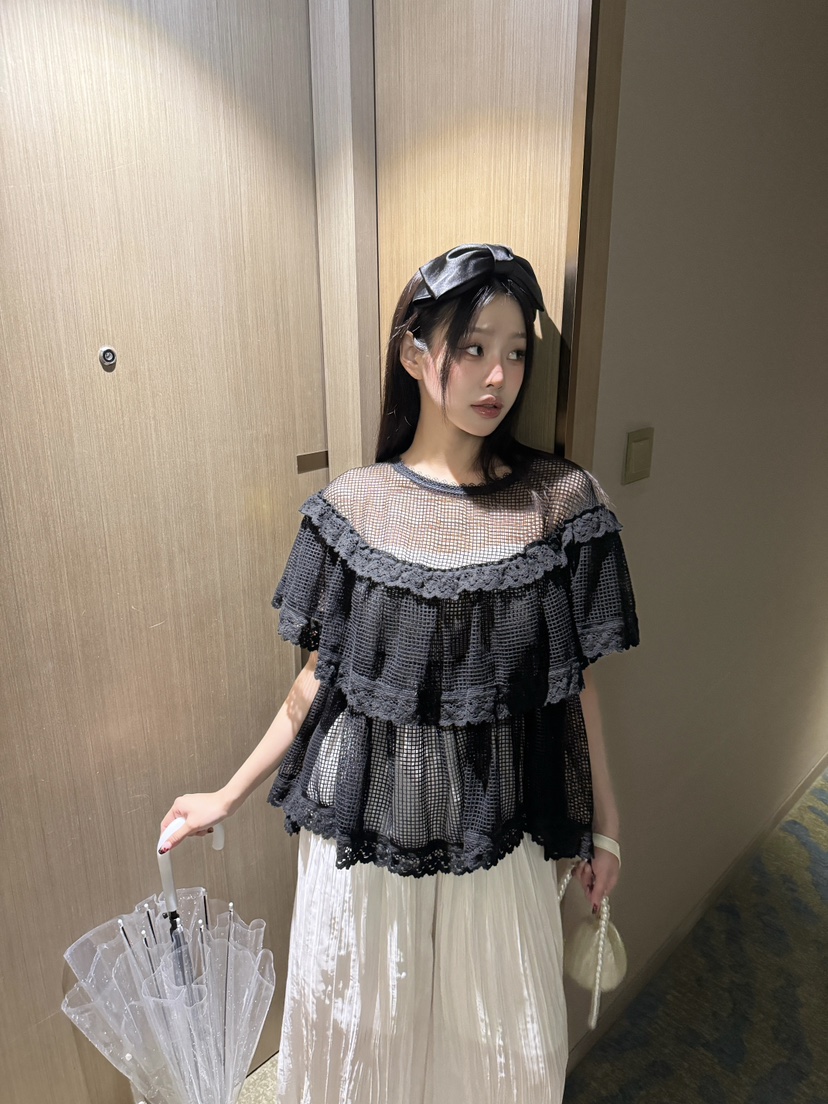 MAISONDEGLORY東大門㊣代購女士新品25春夏人氣襯衫蕾絲衫網眼MAISON DE GLORY襯衫/蕾絲衫