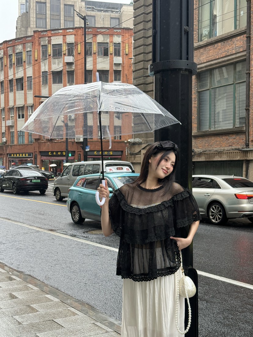 MAISONDEGLORY東大門㊣代購女士新品25春夏人氣襯衫蕾絲衫網眼MAISON DE GLORY襯衫/蕾絲衫