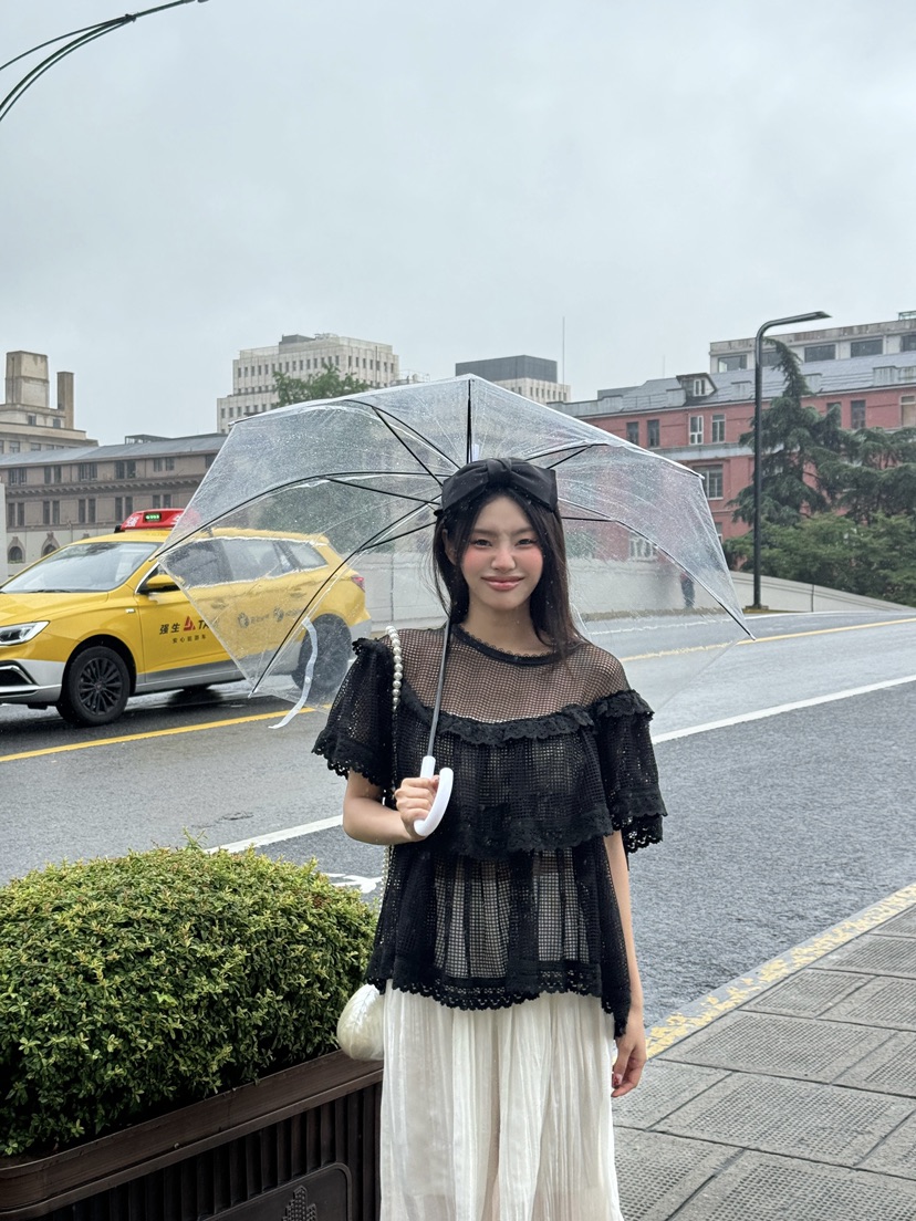 MAISONDEGLORY東大門㊣代購女士新品25春夏人氣襯衫蕾絲衫網眼MAISON DE GLORY襯衫/蕾絲衫