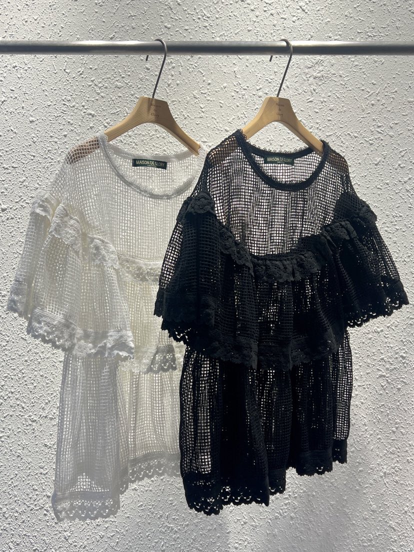 MAISONDEGLORY東大門㊣代購女士新品25春夏人氣襯衫蕾絲衫網眼MAISON DE GLORY襯衫/蕾絲衫