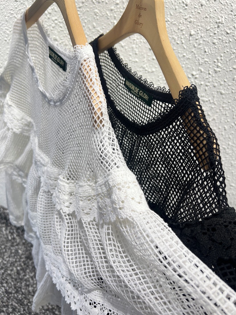 MAISONDEGLORY東大門㊣代購女士新品25春夏人氣襯衫蕾絲衫網眼MAISON DE GLORY襯衫/蕾絲衫