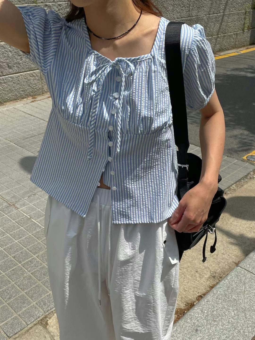 VEVE韓國直郵㊣女士新款熱賣人氣25春夏休閑襯衫蕾絲衫兔子VEVE襯衫/蕾絲衫