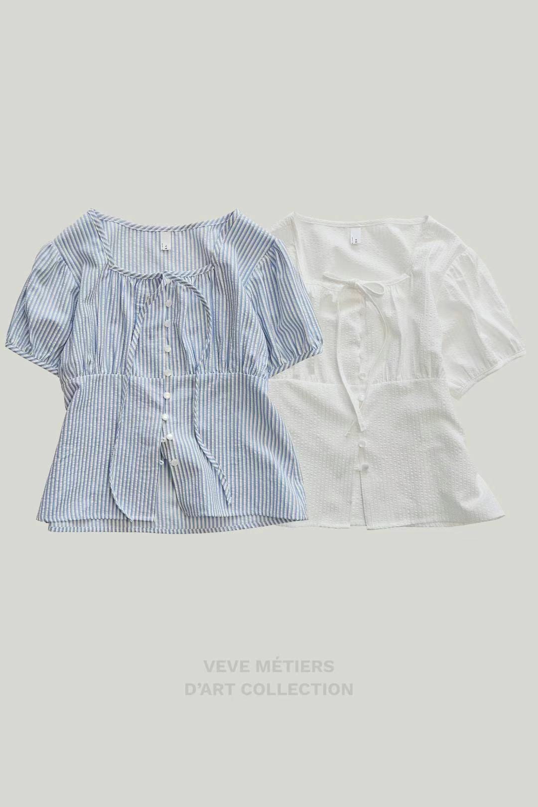 VEVE韓國直郵㊣女士新款熱賣人氣25春夏休閑襯衫蕾絲衫兔子VEVE襯衫/蕾絲衫圖色2左二色