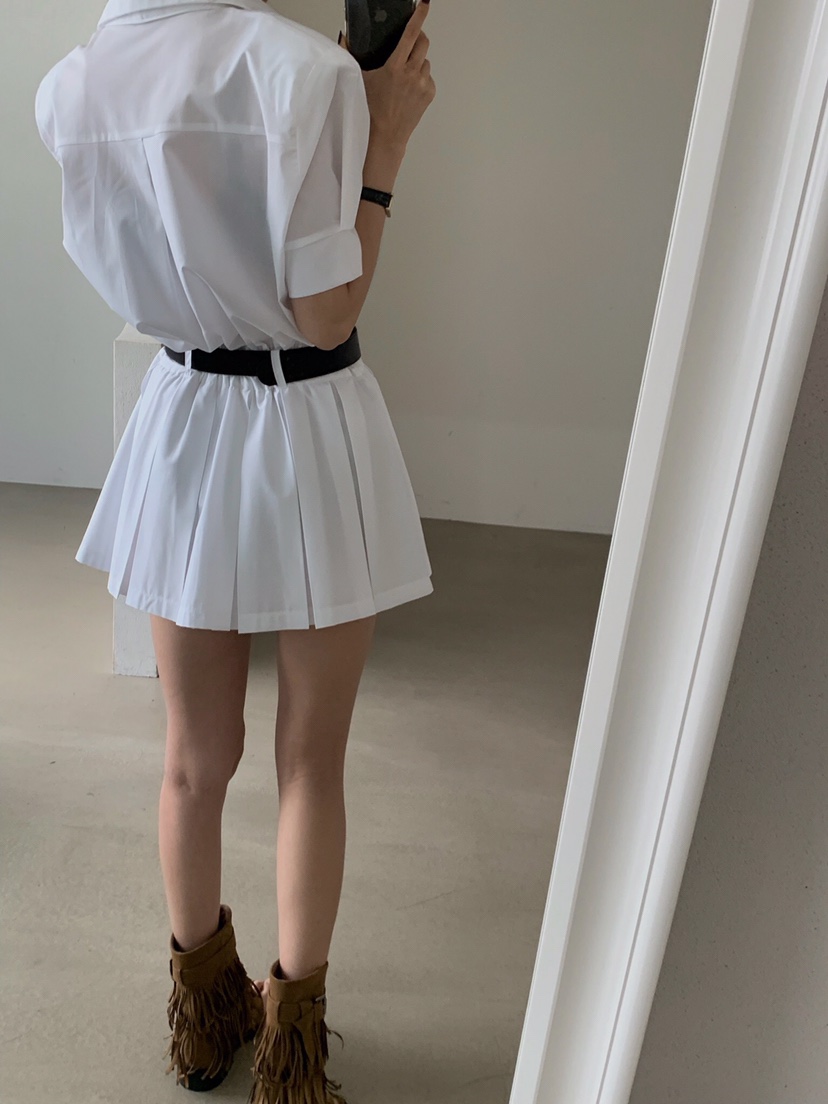 VERANDA韓國代購㊣女裝新款人氣職業熱賣休閑連衣裙含腰帶褶皺VERANDA連衣裙