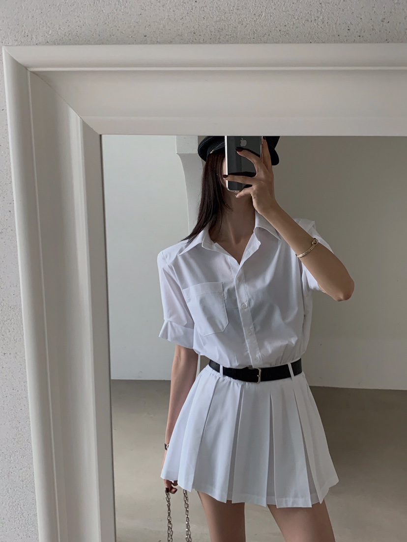 VERANDA韓國代購㊣女裝新款人氣職業熱賣休閑連衣裙含腰帶褶皺VERANDA連衣裙