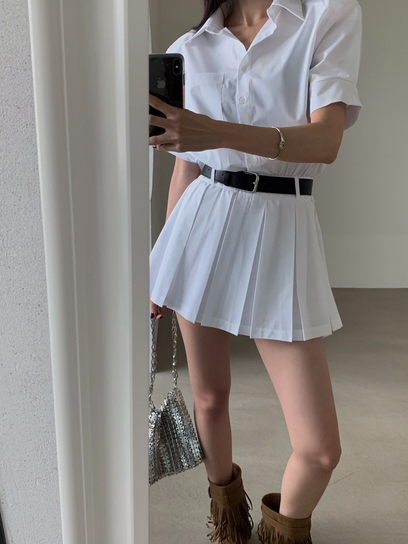VERANDA韓國代購㊣女裝新款人氣職業熱賣休閑連衣裙含腰帶褶皺VERANDA連衣裙
