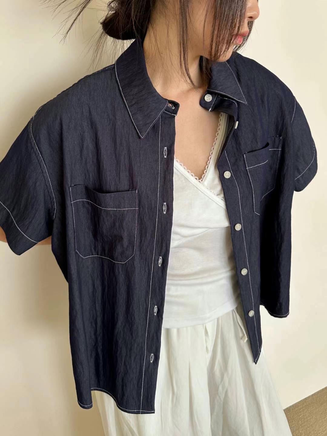 CYLINDER東大門㊣代購女士新品25春夏真品休閑時尚襯衫蕾絲衫CYLINDER襯衫/蕾絲衫圖色3
