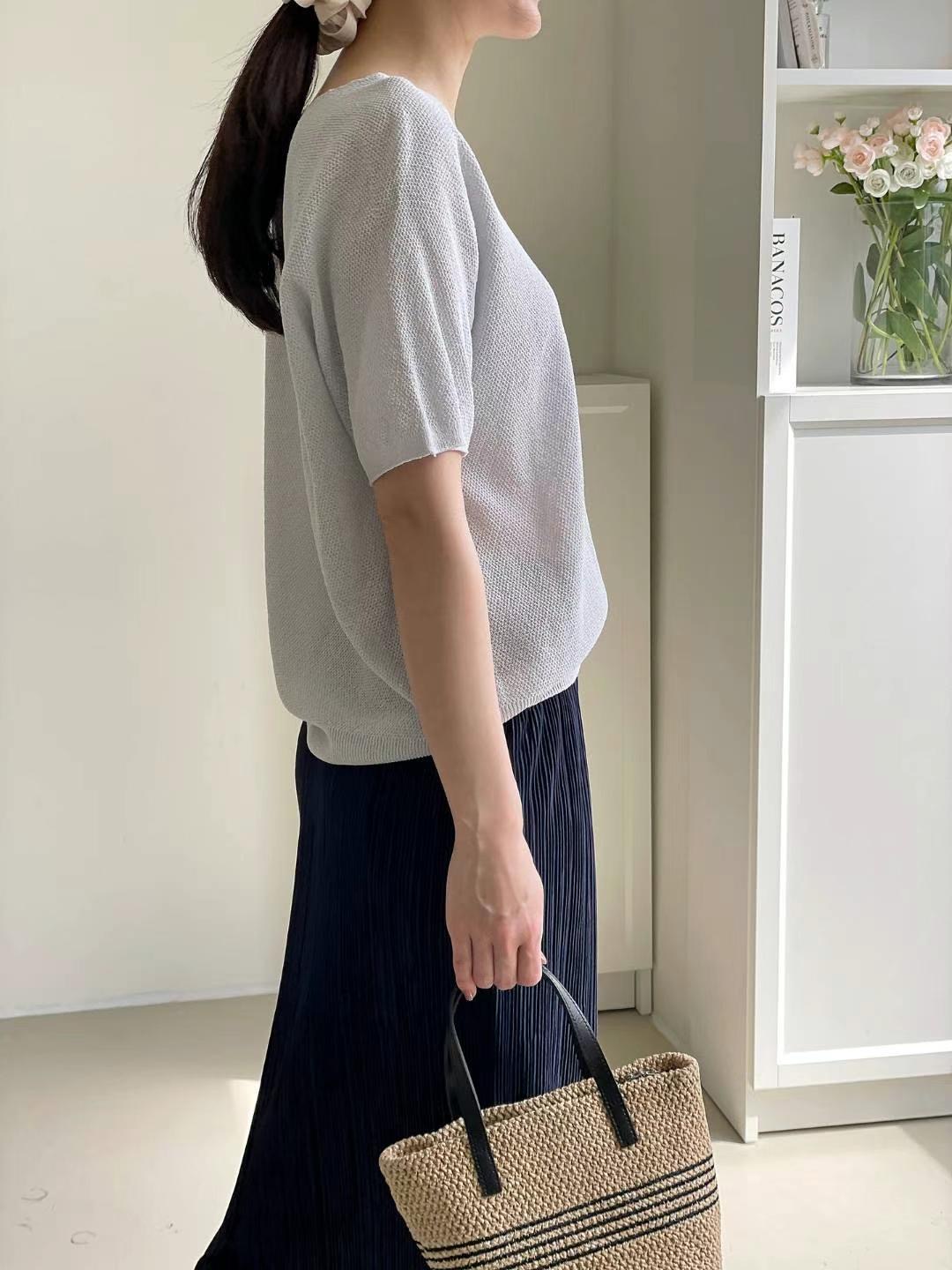 MUSTBE韓國直郵㊣女裝新款推薦人氣時尚熱賣休閑職業針織衫V領MUSTBE針織衫