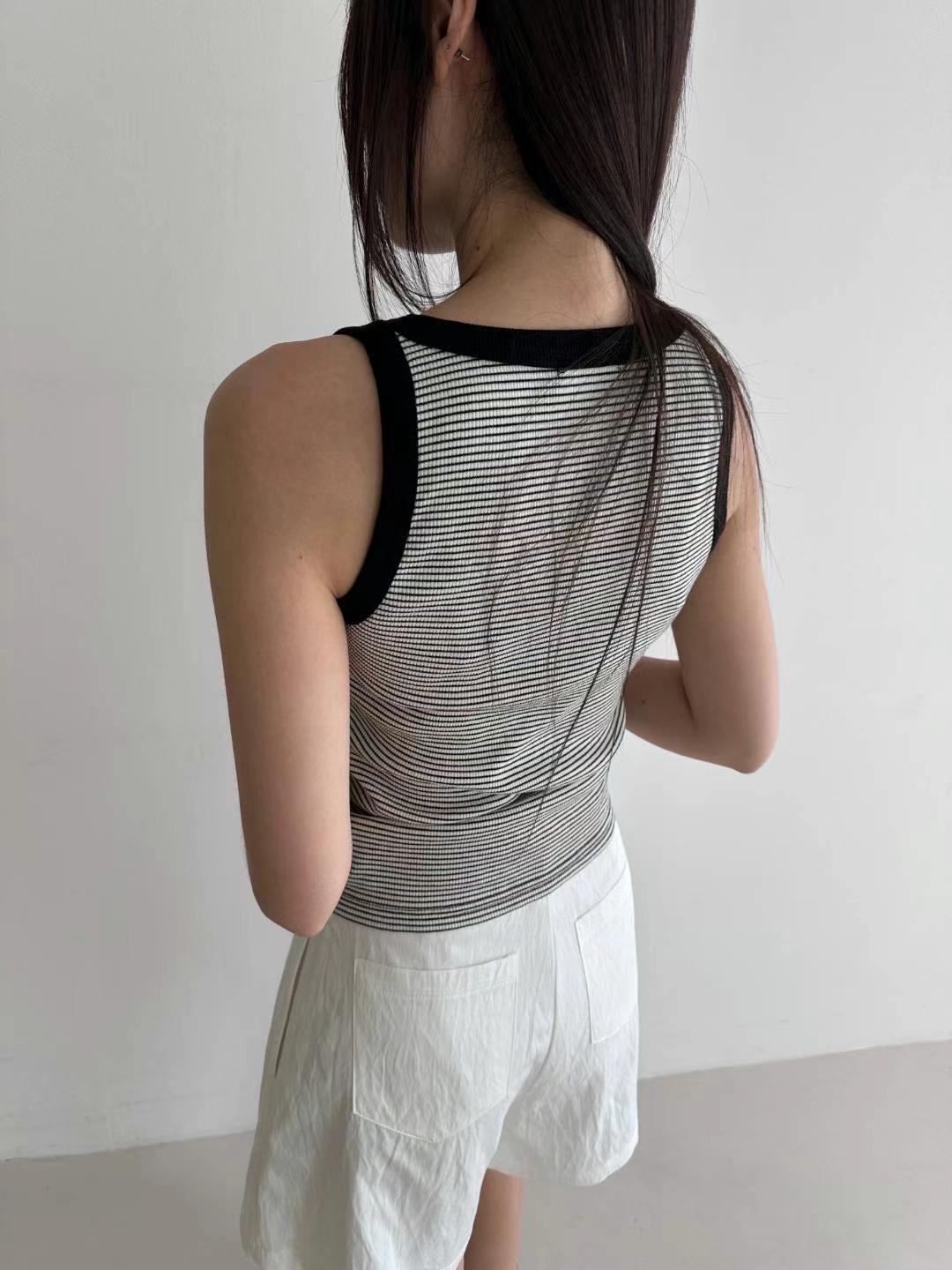 CYLINDER韓國直郵㊣女士新品時尚休閑熱賣推薦吊帶背心條紋CYLINDER吊帶/背心