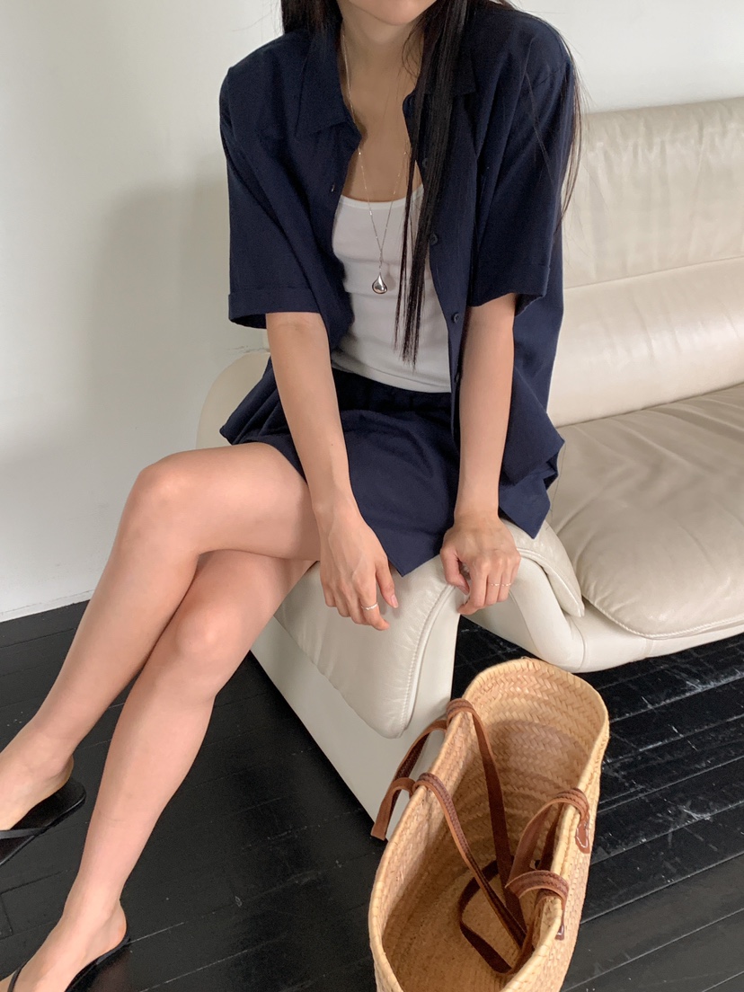 ROUGH東大門㊣代購女裝新款時尚熱賣休閑人氣襯衫蕾絲衫亞麻ROUGH襯衫/蕾絲衫