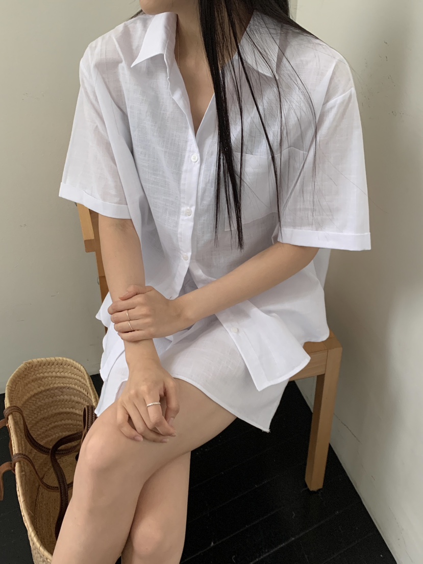 ROUGH東大門㊣代購女裝新款時尚熱賣休閑人氣襯衫蕾絲衫亞麻ROUGH襯衫/蕾絲衫