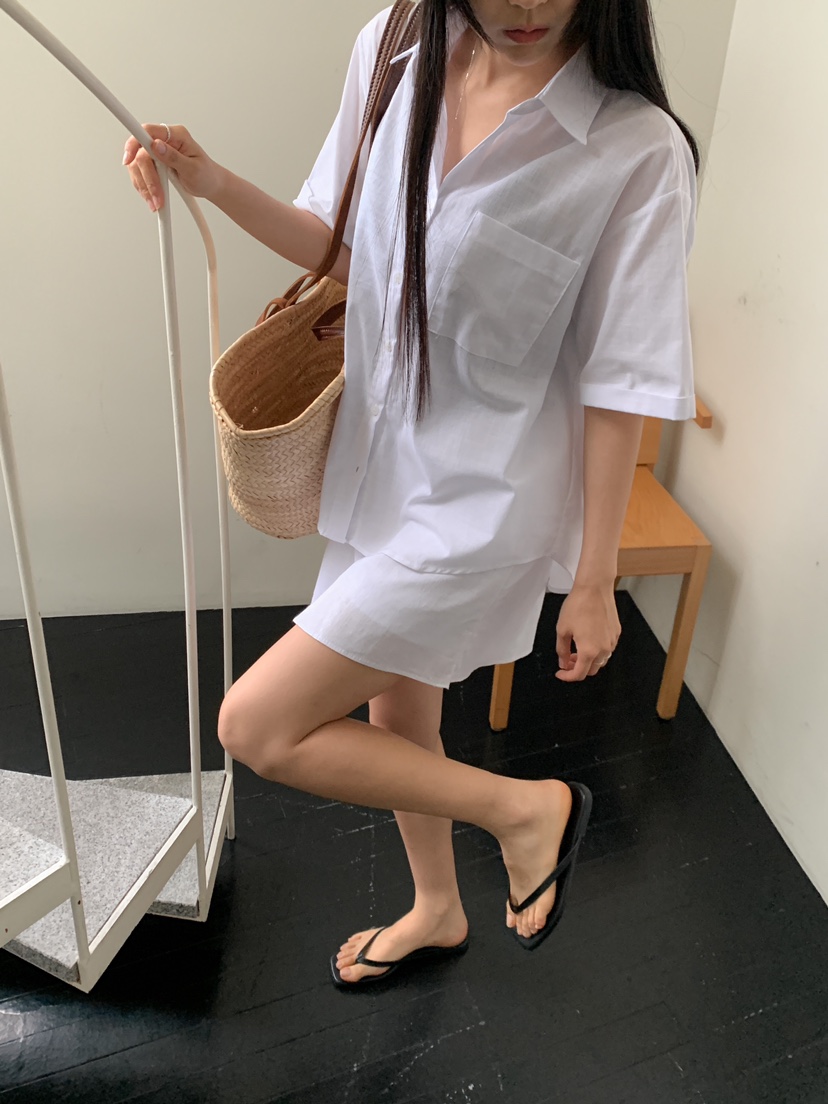 ROUGH東大門㊣代購女裝新款時尚熱賣休閑人氣襯衫蕾絲衫亞麻ROUGH襯衫/蕾絲衫