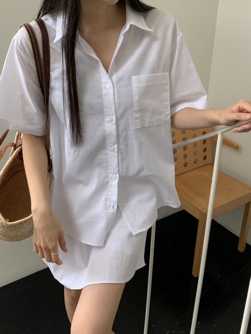 ROUGH東大門㊣代購女裝新款時尚熱賣休閑人氣襯衫蕾絲衫亞麻ROUGH襯衫/蕾絲衫