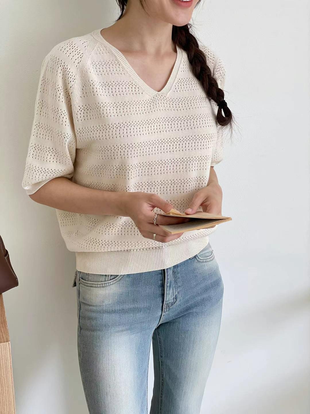 MUSTBE韓國直郵㊣女士新款熱賣休閑推薦25春夏職業真品針織衫MUSTBE針織衫圖色1