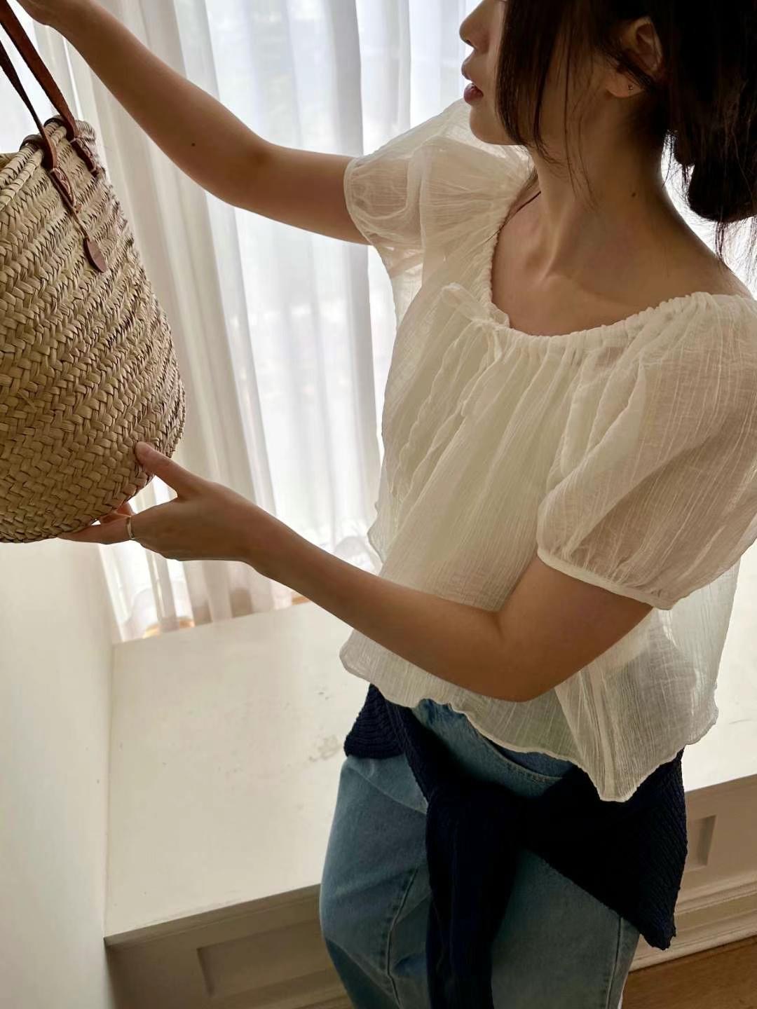 CYLINDER東大門㊣實拍女裝新款推薦25春夏真品職業襯衫蕾絲衫CYLINDER襯衫/蕾絲衫