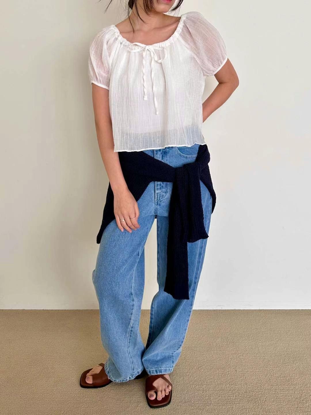 CYLINDER東大門㊣實拍女裝新款推薦25春夏真品職業襯衫蕾絲衫CYLINDER襯衫/蕾絲衫