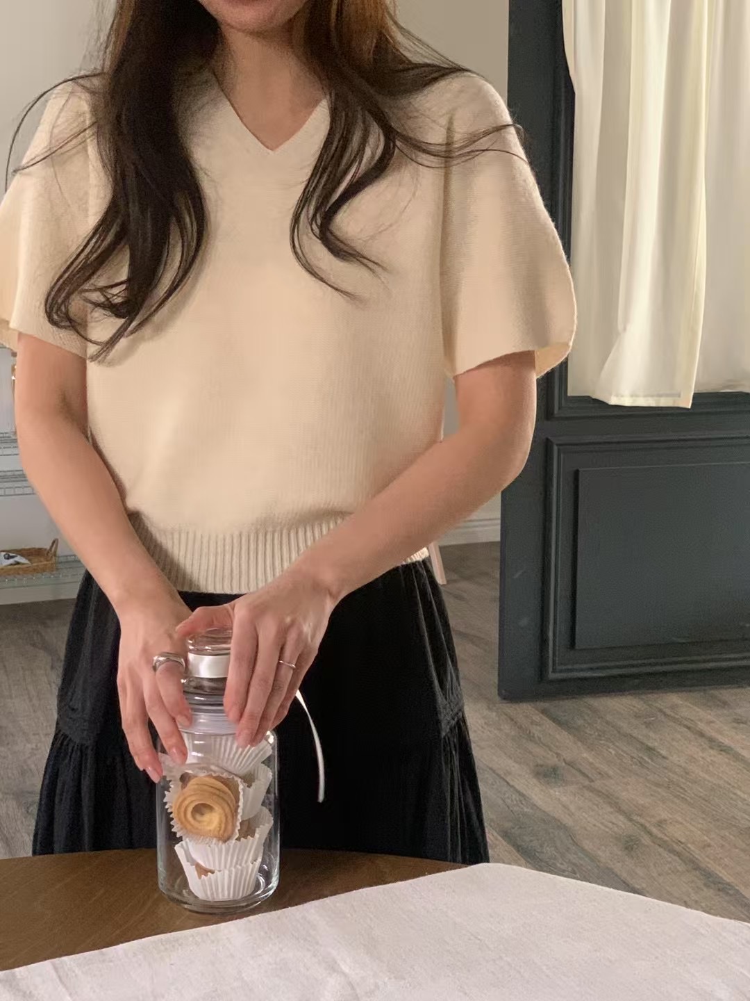 VINE東大門㊣實拍女士新品職業推薦25春夏熱賣時尚真品針織衫VINE針織衫圖色2