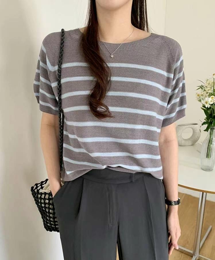 SMILE韓國代購㊣女裝新品休閑人氣時尚熱賣真品職業25春夏針織衫SMILE針織衫圖色3