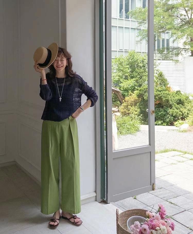 SMILE韓國代購㊣女士新款時尚職業熱賣休閑25春夏推薦針織衫SMILE針織衫