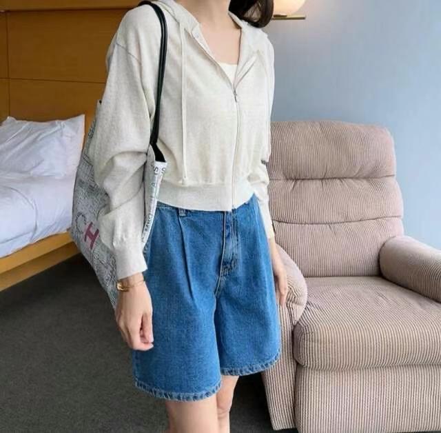 SMILE東大門㊣代購女裝新品時尚休閑真品熱賣針織衫亞麻連帽SMILE針織衫