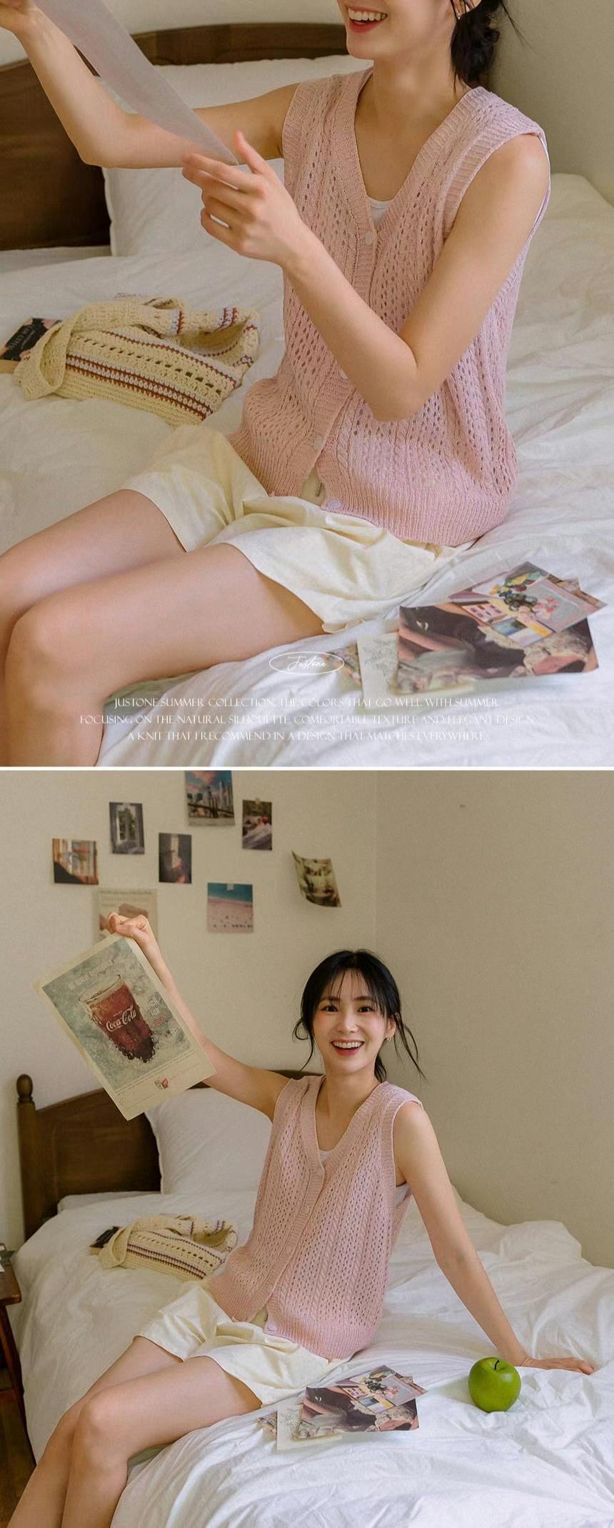 SMILE韓國代購㊣女士新款真品熱賣時尚25春夏推薦休閑職業馬甲SMILE馬甲