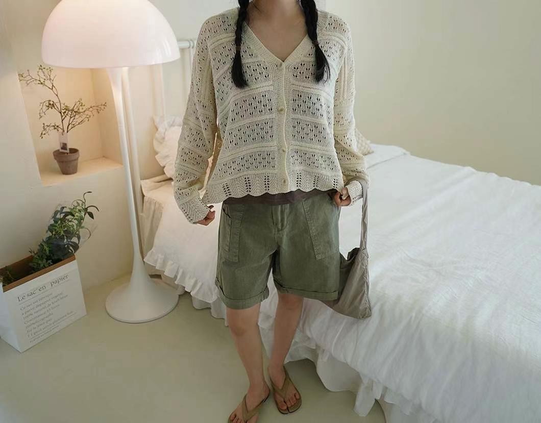 SMILE韓國直郵㊣女士新品真品25春夏時尚休閑推薦針織衫開衫SMILE針織衫
