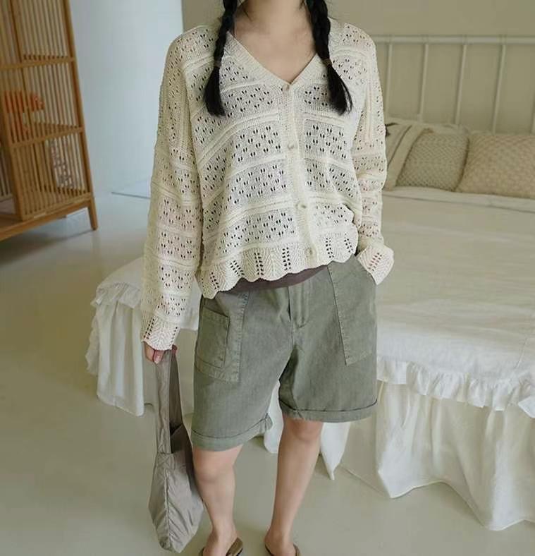 SMILE韓國直郵㊣女士新品真品25春夏時尚休閑推薦針織衫開衫SMILE針織衫圖色2