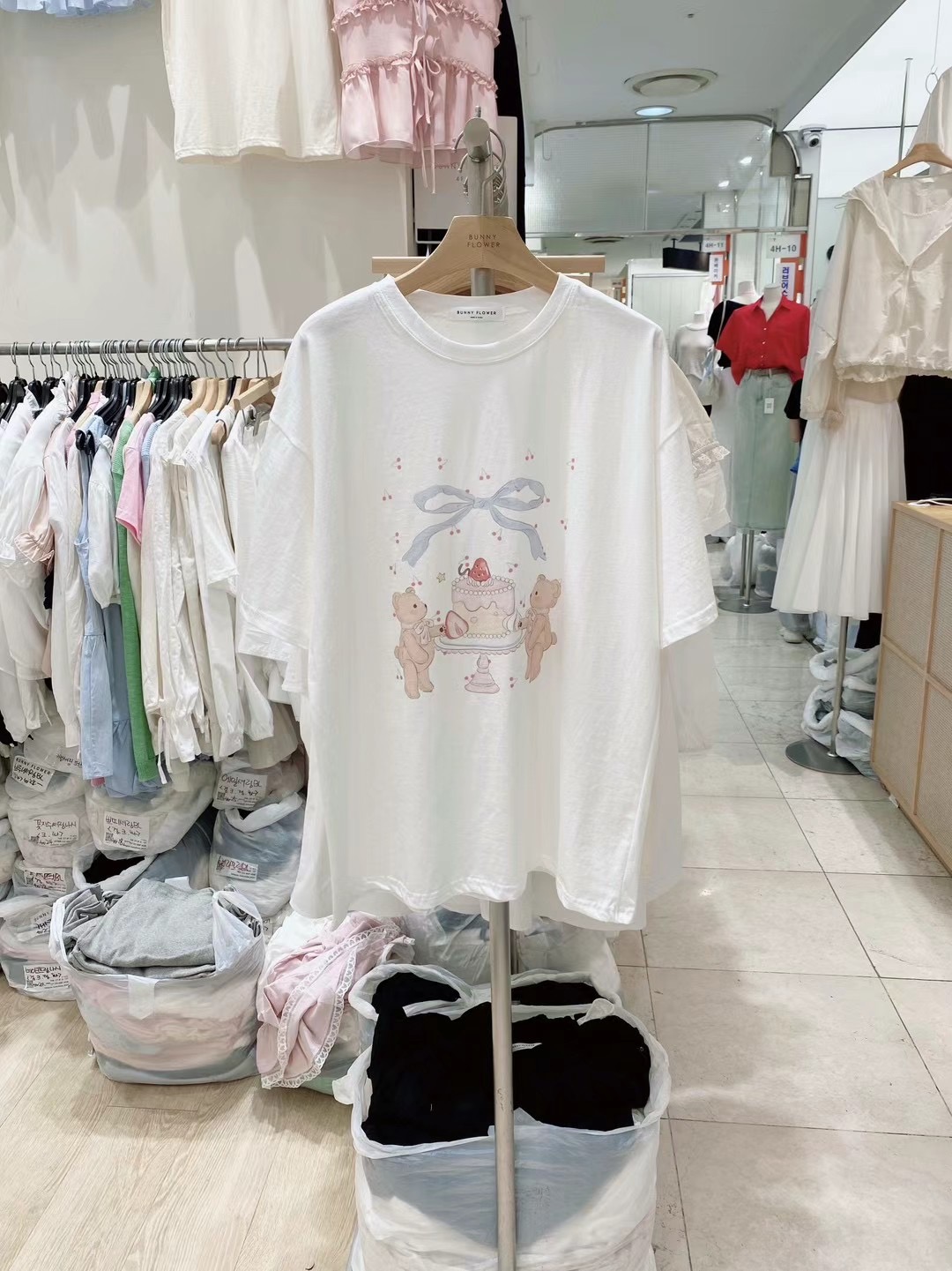 BUNNYFLOWER2韓國代購㊣女裝新款休閑真品熱賣推薦25春夏T恤BUNNYFLOWER2T恤圖色1