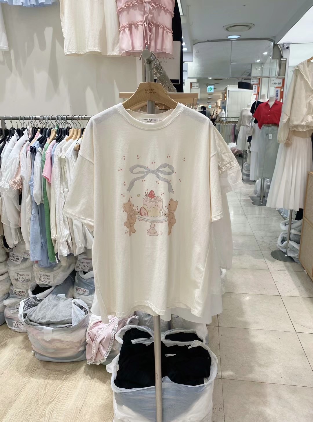BUNNYFLOWER2韓國代購㊣女裝新款休閑真品熱賣推薦25春夏T恤BUNNYFLOWER2T恤圖色2