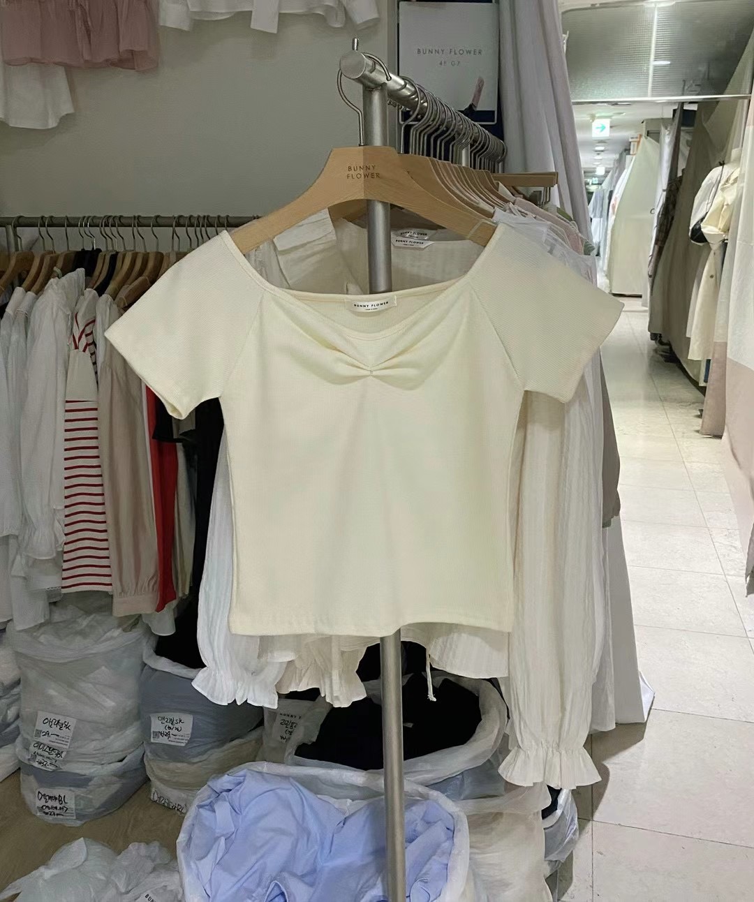 BUNNYFLOWER2東大門㊣實拍女士新品人氣職業25春夏真品休閑T恤BUNNYFLOWER2T恤圖色3