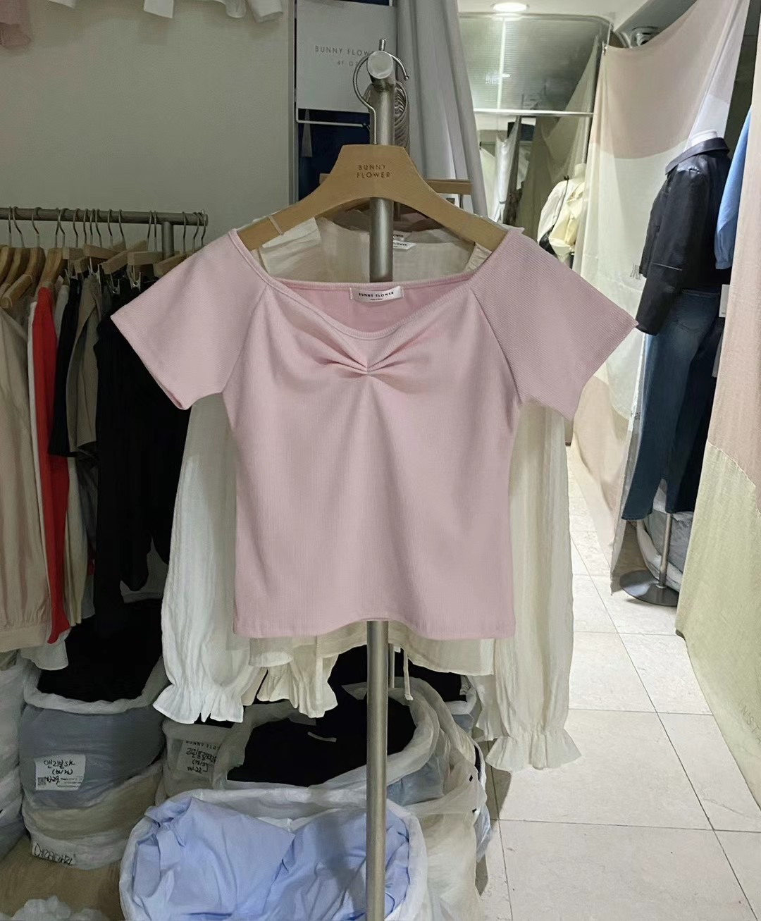 BUNNYFLOWER2東大門㊣實拍女士新品人氣職業25春夏真品休閑T恤BUNNYFLOWER2T恤圖色4