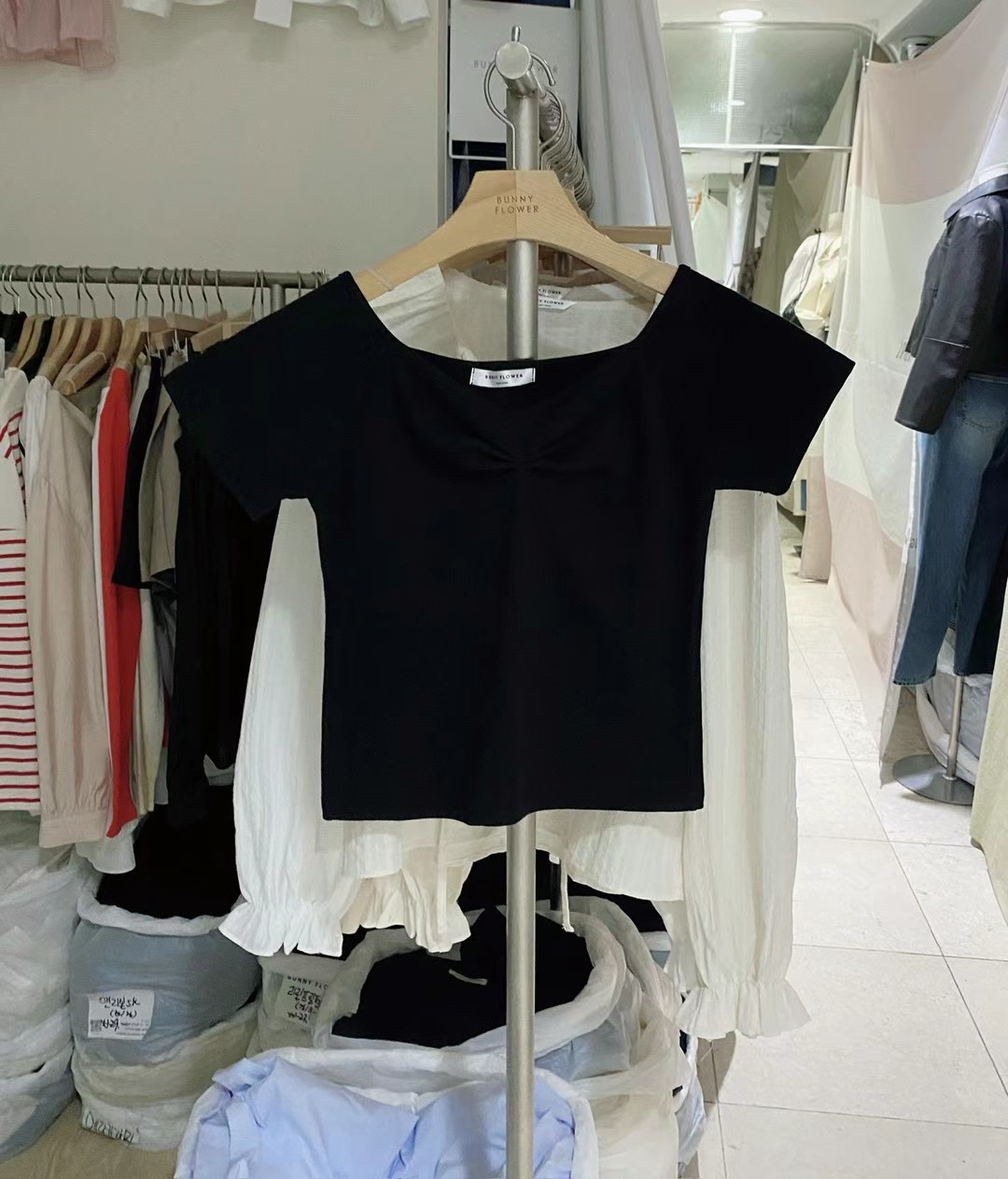 BUNNYFLOWER2東大門㊣實拍女士新品人氣職業25春夏真品休閑T恤BUNNYFLOWER2T恤圖色6