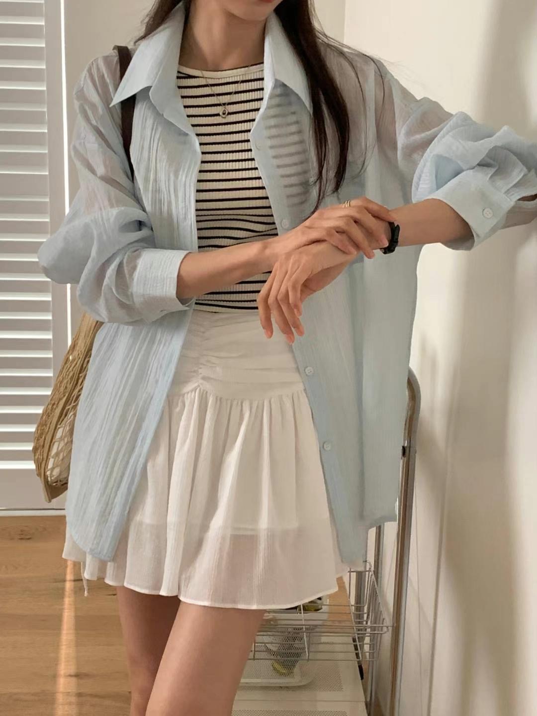 FLUTTER東大門㊣直郵女裝新款職業熱賣推薦時尚休閑襯衫蕾絲衫FLUTTER/INOUF襯衫/蕾絲衫