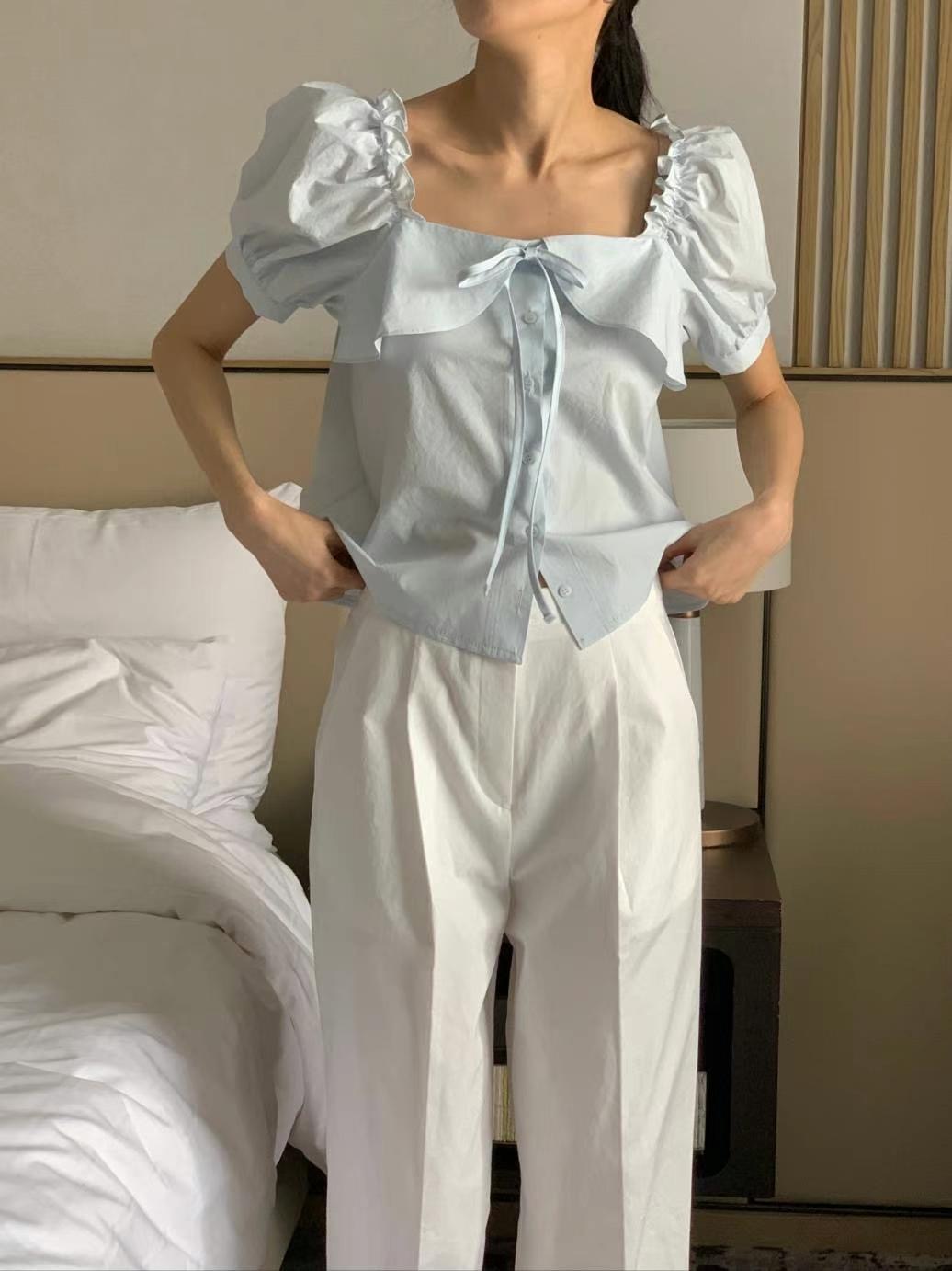 FLUTTER東大門㊣實拍女士新款休閑人氣推薦真品熱賣襯衫蕾絲衫FLUTTER/INOUF襯衫/蕾絲衫圖色2