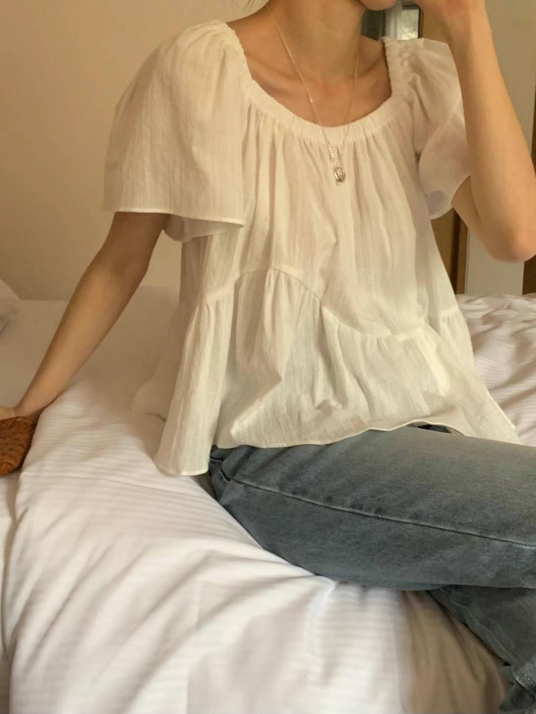 FLUTTER東大門㊣直郵女裝新款25春夏人氣推薦時尚襯衫蕾絲衫FLUTTER/INOUF襯衫/蕾絲衫圖色2