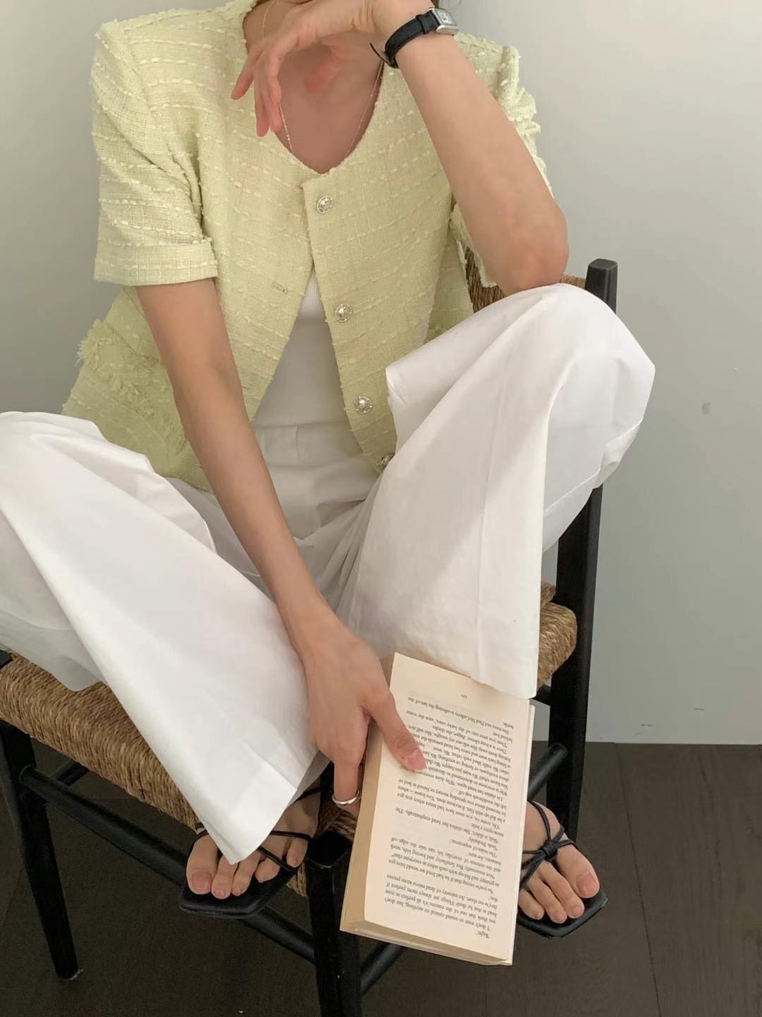 FLUTTER東大門㊣實拍女裝新款時尚25春夏熱賣職業夾克粗花呢FLUTTER/INOUF夾克