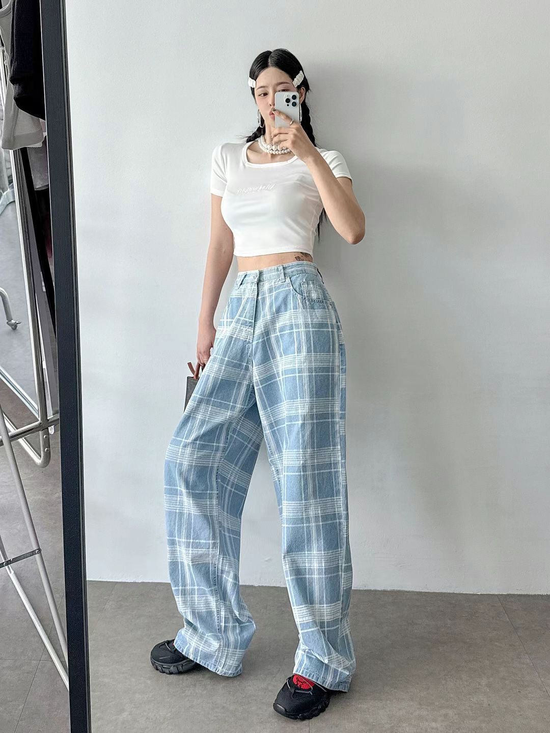 BLOCK韓國代購㊣女士新款職業時尚人氣推薦真品熱賣休閑牛仔褲BLOCK牛仔褲
