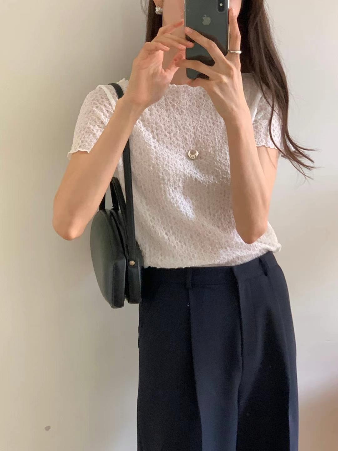FLUTTER韓國代購㊣女裝新品時尚推薦熱賣職業25春夏人氣T恤FLUTTER/INOUFT恤圖色2