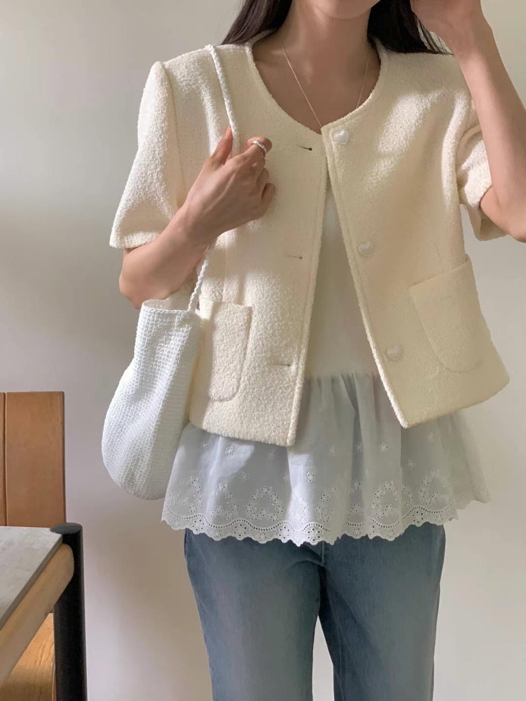 FLUTTER東大門㊣代購女裝新品職業真品人氣熱賣休閑夾克花呢FLUTTER/INOUF夾克