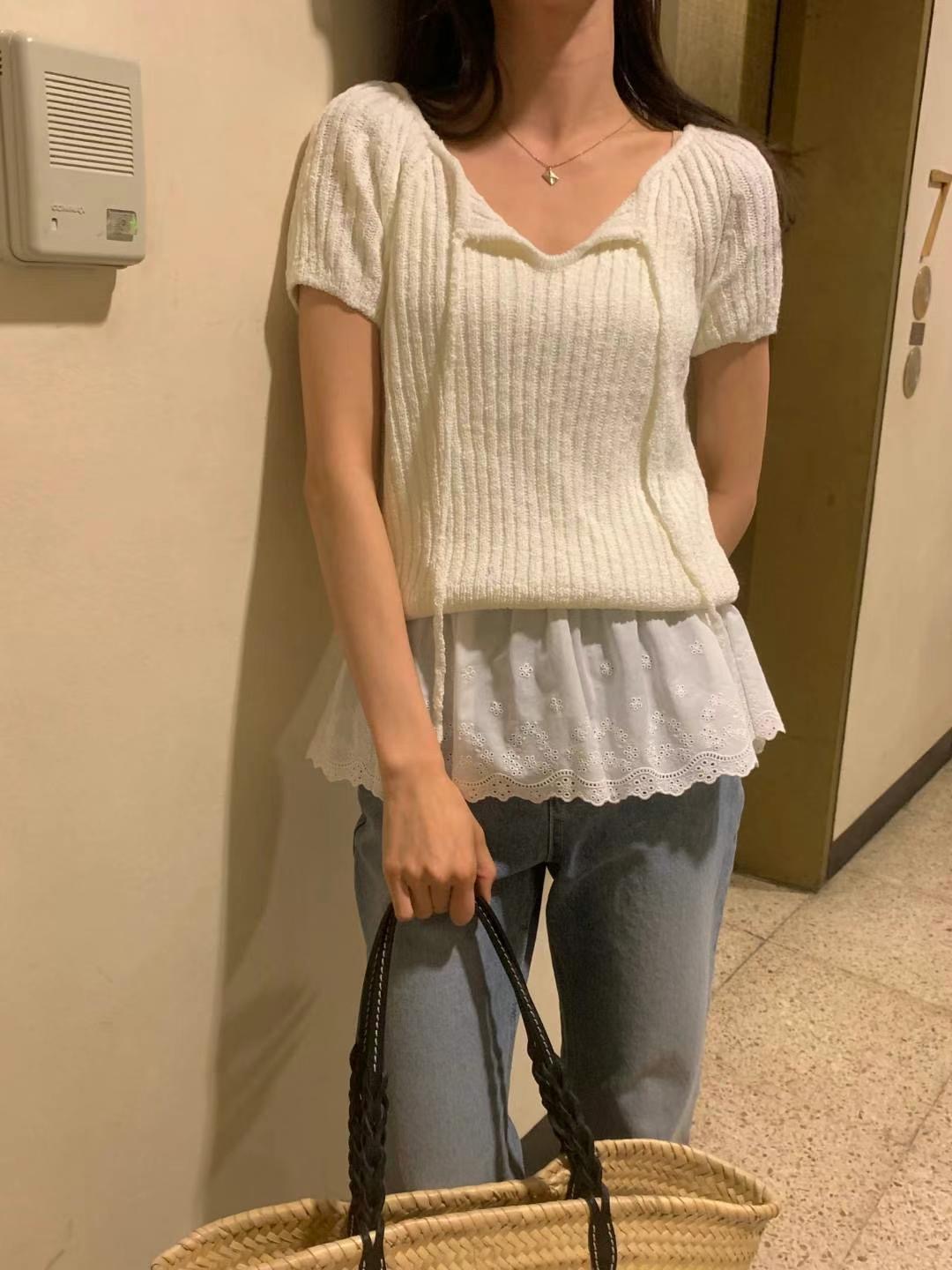 FLUTTER東大門㊣代購女士新款推薦職業真品時尚休閑25春夏針織衫FLUTTER/INOUF針織衫