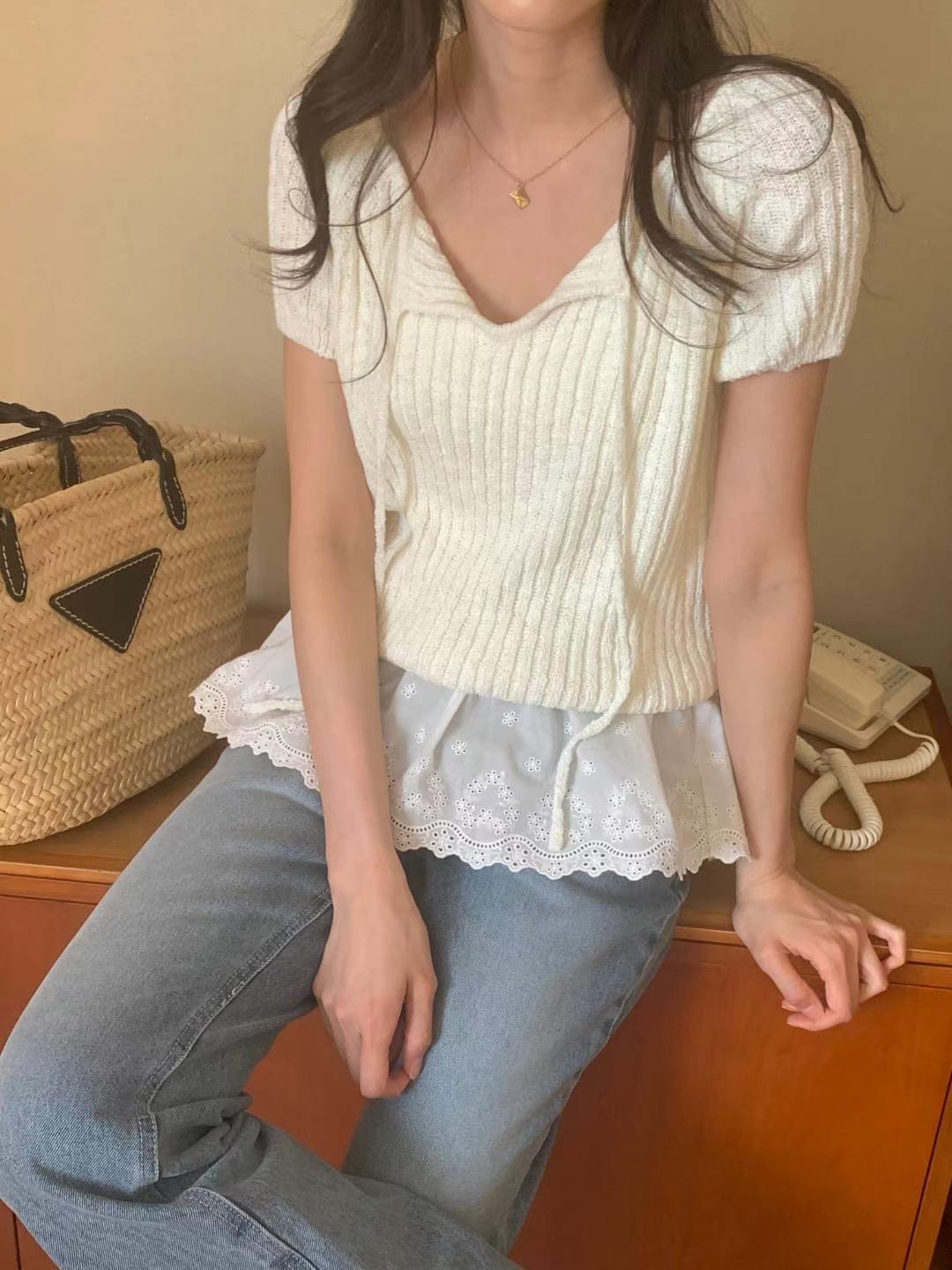 FLUTTER東大門㊣代購女士新款推薦職業真品時尚休閑25春夏針織衫FLUTTER/INOUF針織衫圖色2