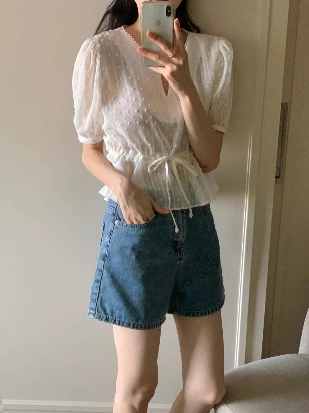 FLUTTER東大門㊣代購女裝新品真品人氣推薦25春夏襯衫蕾絲衫FLUTTER/INOUF襯衫/蕾絲衫