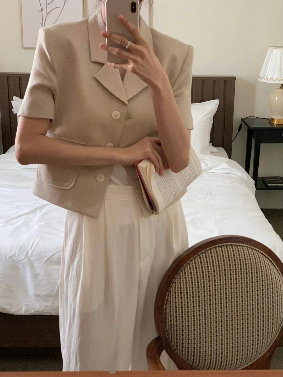 FLUTTER韓國代購㊣女裝新款職業熱賣人氣25春夏休閑時尚夾克FLUTTER/INOUF夾克